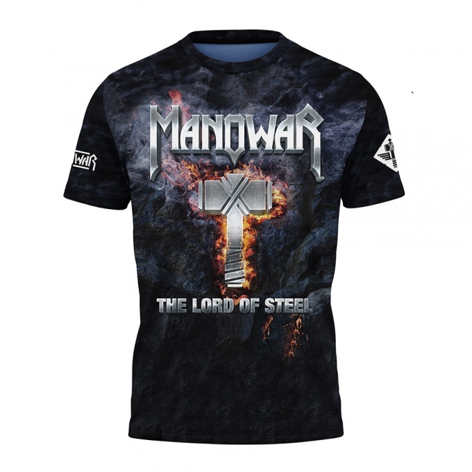 Music Short Sleeve T-Shirt Manowar The Lord Of Steel Print