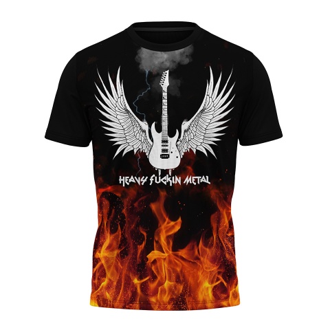 Music T-Shirt Short Sleeve Heavy Effing Metal Print