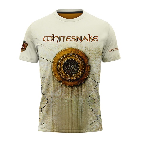 Music Short Sleeve T-Shirt Whitesnake Here We Go Again Print