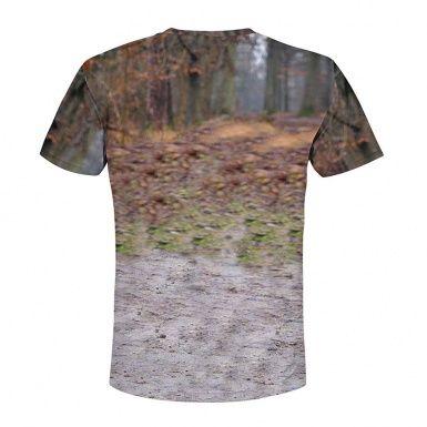 Hunting Short Sleeve T-Shirt Wild Black Boar Forest Full Color