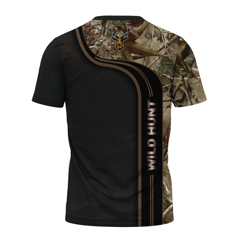 Hunting Short Sleeve T-Shirt Deer Wild Hunt Forest Print