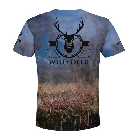 Hunting Short Sleeve T-Shirt Majestic Deer Relaxing Color Print