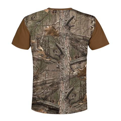 Hunting T-Shirt Short Sleeve Wild Deer Autumn Forest Collage