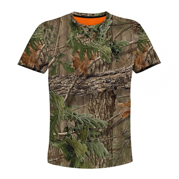 Hunting T-Shirt Short Sleeve Wild Autumn Forest Full Print