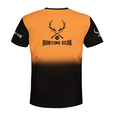 Hunting Club T-Shirt Deer Silhouette Orange Field Color Print