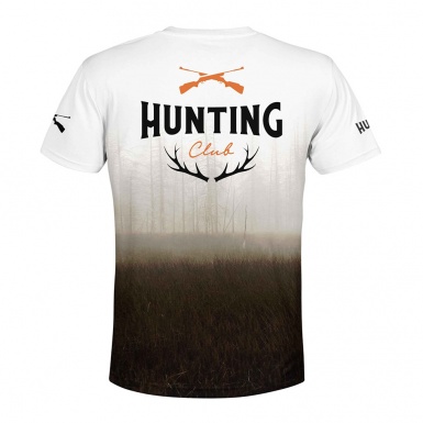 Hunting Club T-Shirt Short Sleeve Deer Antlers Logo Design