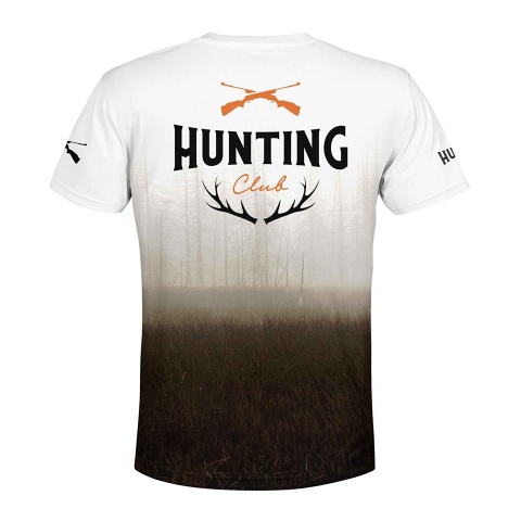 Hunting Club T-Shirt Short Sleeve Deer Antlers Logo Design