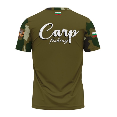 Fishing T-Shirt Short Sleeve Carp Fish Bulgarian Flag Edition