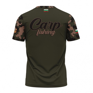 Fishing Short Sleeve T-Shirt Carp Fishing Bulgarian Flag Edition