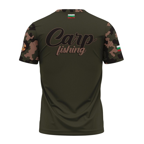 Fishing Short Sleeve T-Shirt Carp Fishing Bulgarian Flag Edition