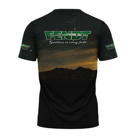 Fendt Short Sleeve T-Shirt Black Green Tractor Collage