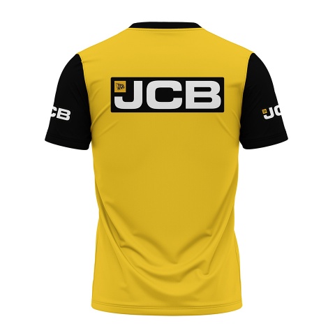 JCB T-Shirt Short Sleeve Yellow Black Tractor Collage