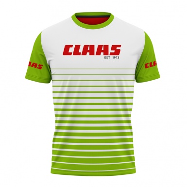 Claas Short Sleeve T-Shirt Lime Green White Red Design