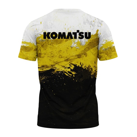 Komatsu T-Shirt Black Yellow Excavator Collage Edition