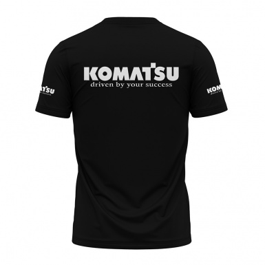 Komatsu T-Shirt Black Yellow Night Sky Excavator Collage