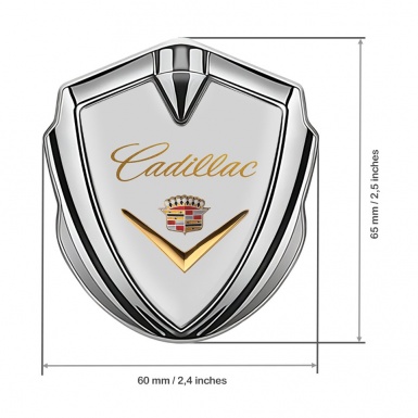 Cadillac Bodyside Badge Self Adhesive Silver Grey Edition