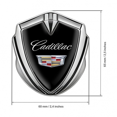 Cadillac Trunk Emblem Badge Silver Black Color Edition