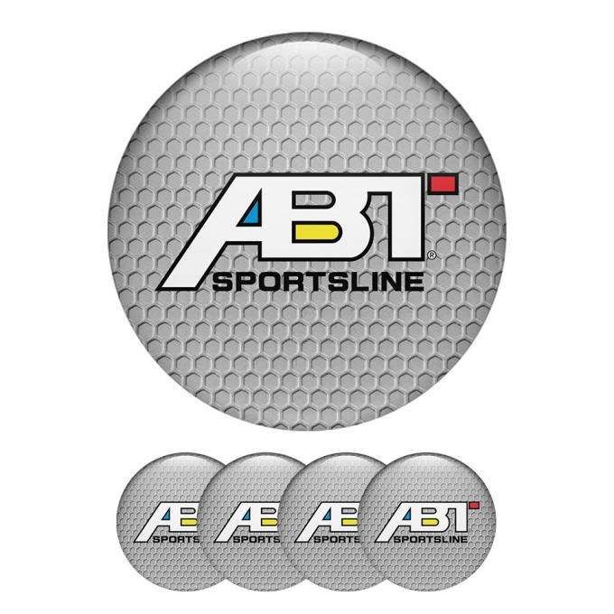 ABT Sportsline Domed Stickers Wheel Center Cap Honeycomb Effect