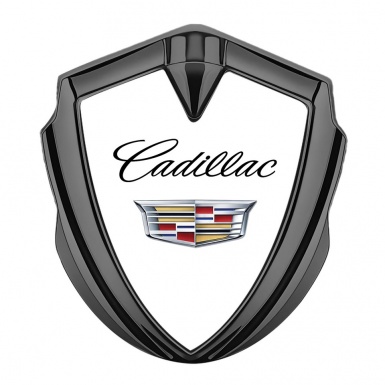Cadillac Trunk Metal Emblem Graphite White Color Logo