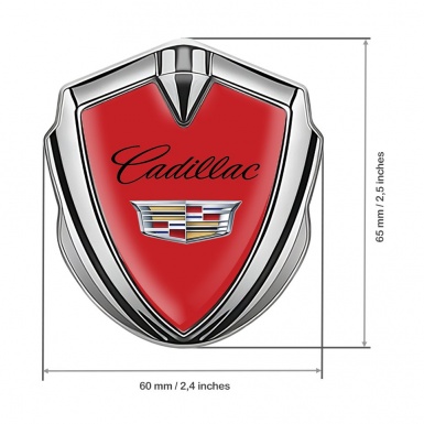 Cadillac Bodyside Badge Self Adhesive Silver Red Edition