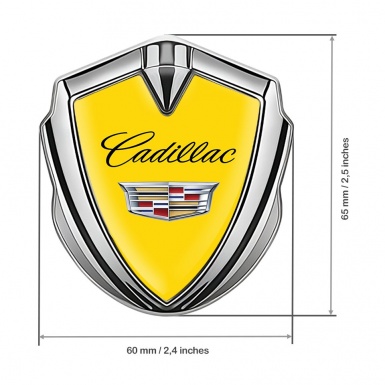 Cadillac Bodyside Emblem Silver Yellow Color Logo