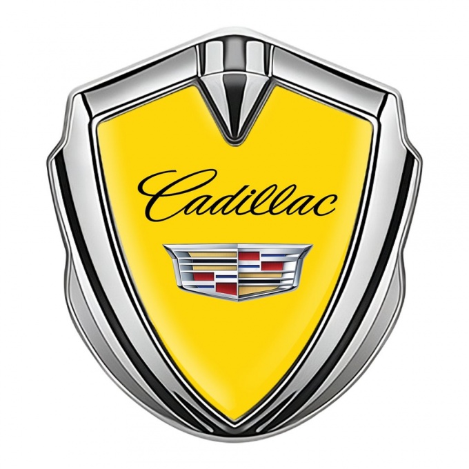 Cadillac Bodyside Emblem Silver Yellow Color Logo