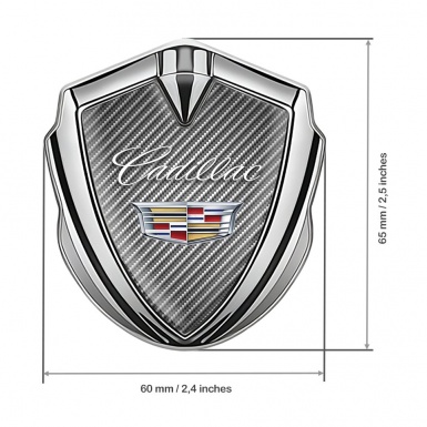 Cadillac Bodyside Tuning Emblem Silver Light Carbon Color