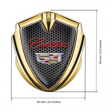 Cadillac Fender Emblem Badge Gold Dark Cells Design