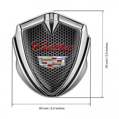 Cadillac Fender Emblem Badge Silver Dark Cells Design