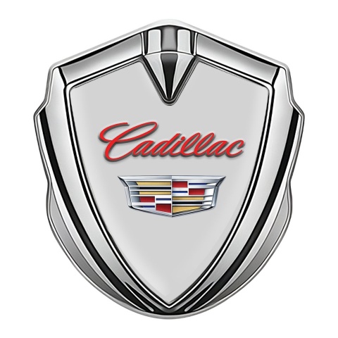 Cadillac Trunk Emblem Badge Silver Light Grey Edition