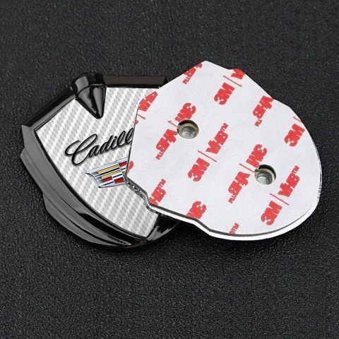 Cadillac Metal Badge Self Adhesive Graphite Light Carbon