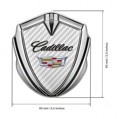 Cadillac Metal Badge Self Adhesive Silver Light Carbon Edition