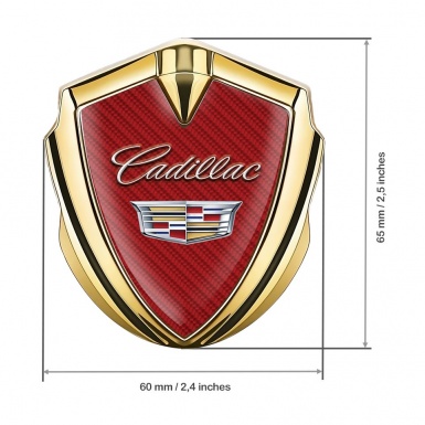 Cadillac Self Adhesive Badge Gold Red Carbon Edition
