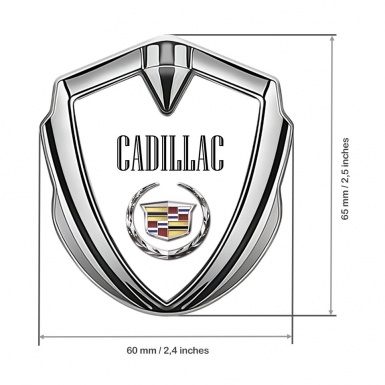 Cadillac Bodyside Emblem Silver White Color Logo Design