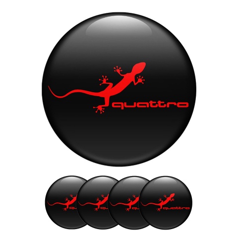 Audi Silicone Stickers Center Wheels Caps Red Lizard