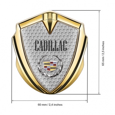 Cadillac Car Bodyside Emblem Gold Grey Hexagon Template