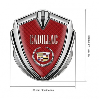 Cadillac 3D Car Metal Emblem Silver Red Carbon Template