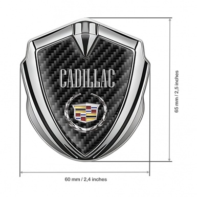 Cadillac Bodyside Badge Self Adhesive Silver Carbon Template