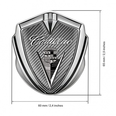 Cadillac Bodyside Emblem Silver Carbon Dark Logo