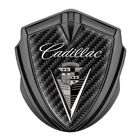Cadillac 3D Car Metal Emblem Graphite Dark Carbon Design