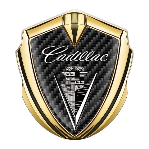 Cadillac Bodyside Badge Self Adhesive Gold Carbon Edition