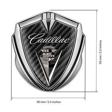 Cadillac 3D Car Metal Emblem Graphite Dark Carbon Design
