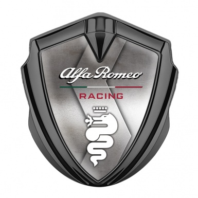 Alfa Romeo Metal Emblem Self Adhesive Graphite Metal Plate Design
