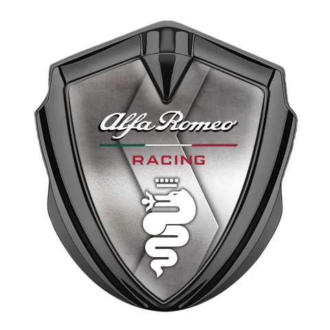 Alfa Romeo Metal Emblem Self Adhesive Graphite Metal Plate Design