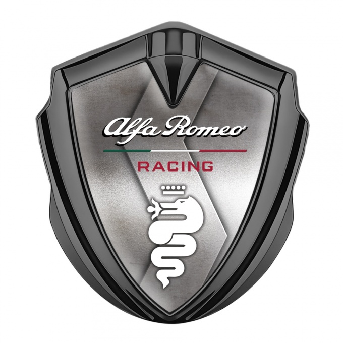 Alfa Romeo Metal Emblem Self Adhesive Graphite Metal Plate Design