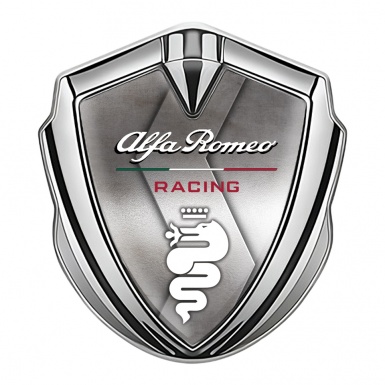 Alfa Romeo Metal Emblem Self Adhesive Silver Metal Plate Design