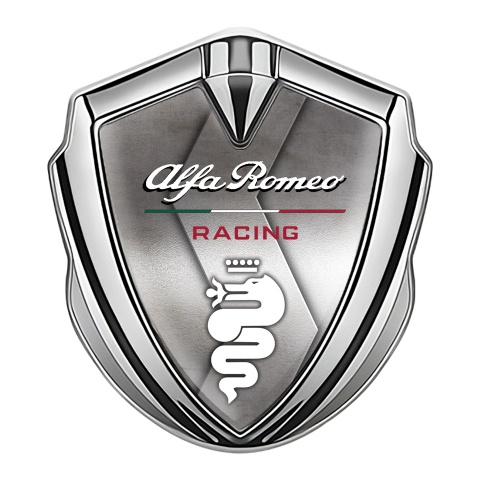 Alfa Romeo Metal Emblem Self Adhesive Silver Metal Plate Design