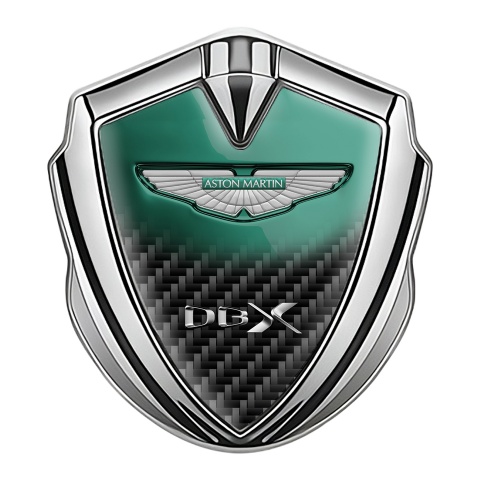 Aston Martin Bodyside Emblem Silver Green Tint Carbon Design