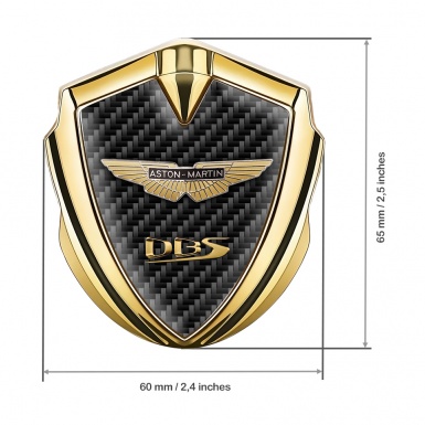 Aston Martin Tuning Emblem Self Adhesive Gold Dark Carbon