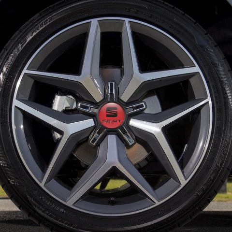 Seat   Wheel Center Cap Domed Stickers Arona Red Line 